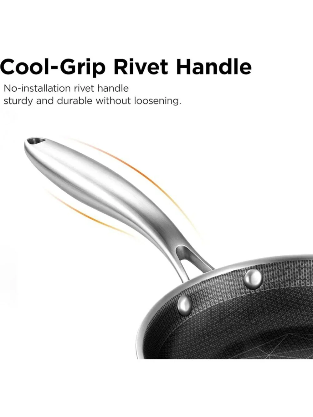 3pc Nonstick Frying Pans Set - Hybrid Cookware, 8